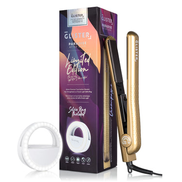 Paradise Champagne Flat Iron by GLISTER™ + BONUS Ring Light